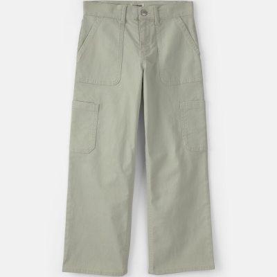 Girls Straight-Leg Cargo Pants - Green