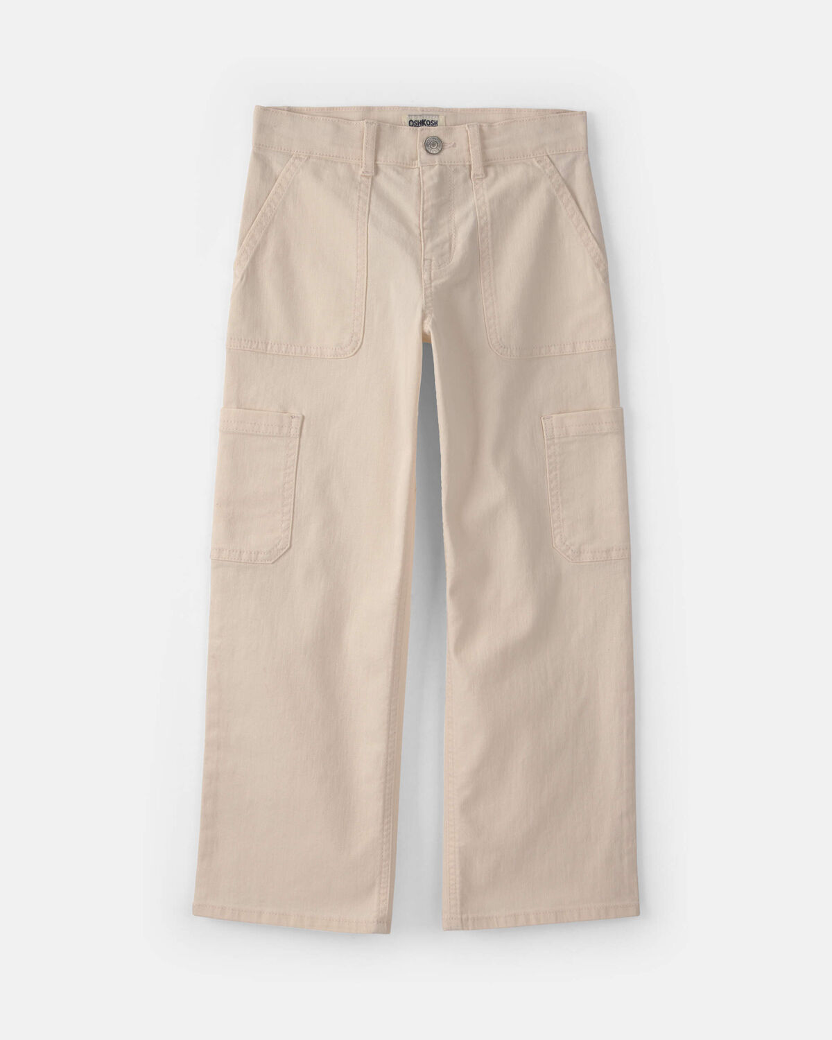 Girls Straight-Leg Cargo Pants - Cream