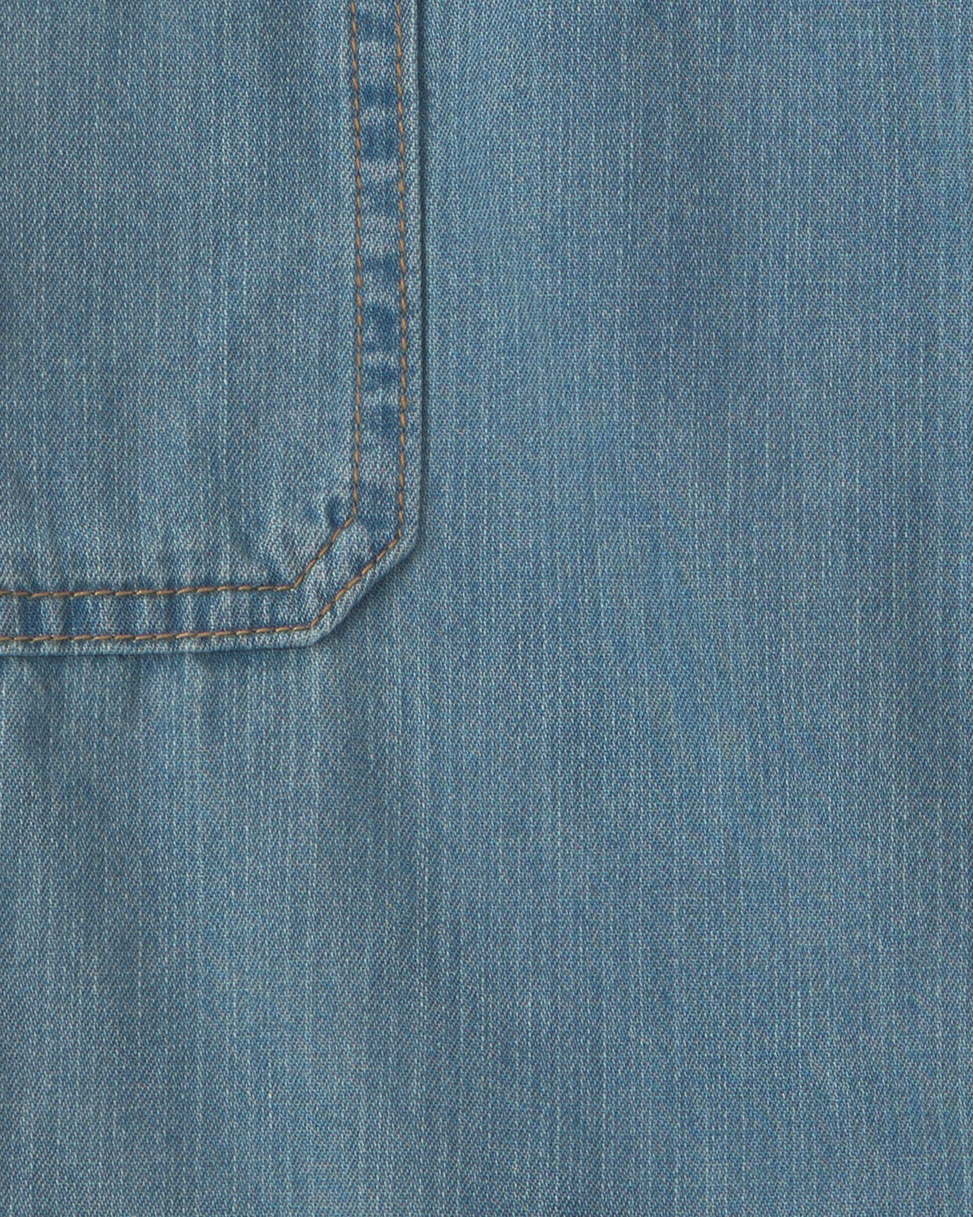 Girls Straight-Leg Cargo Jeans - Medium Wash - Image 5