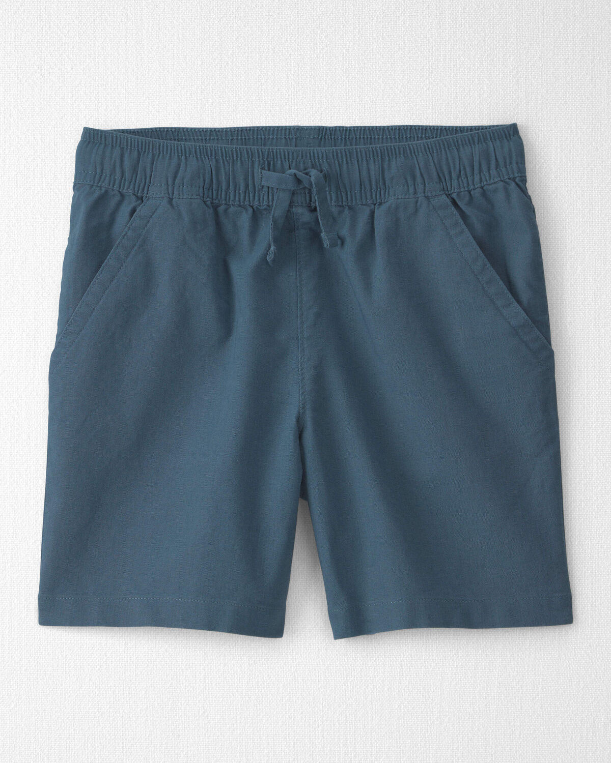 Boys 2-Piece Linen Top & Short Set Made with Organic Cotton in in Blue Hibiscus - Image 2