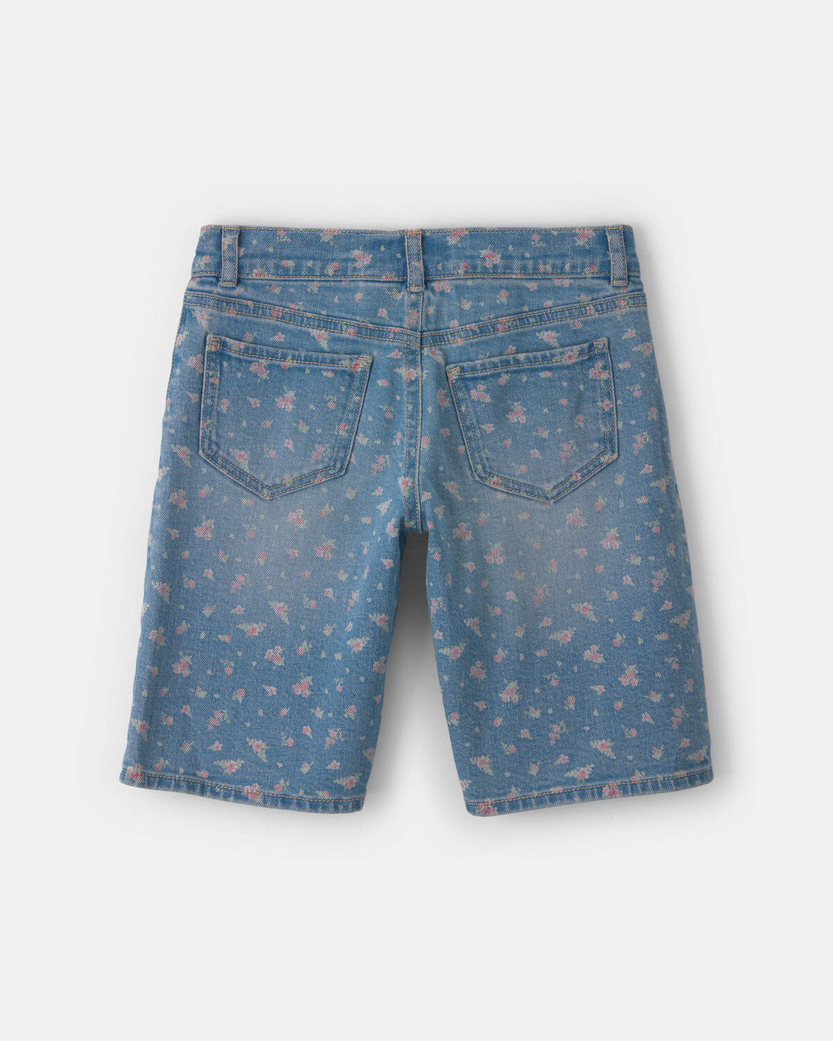 Girls Floral Denim Shorts - Light Wash - Image 2