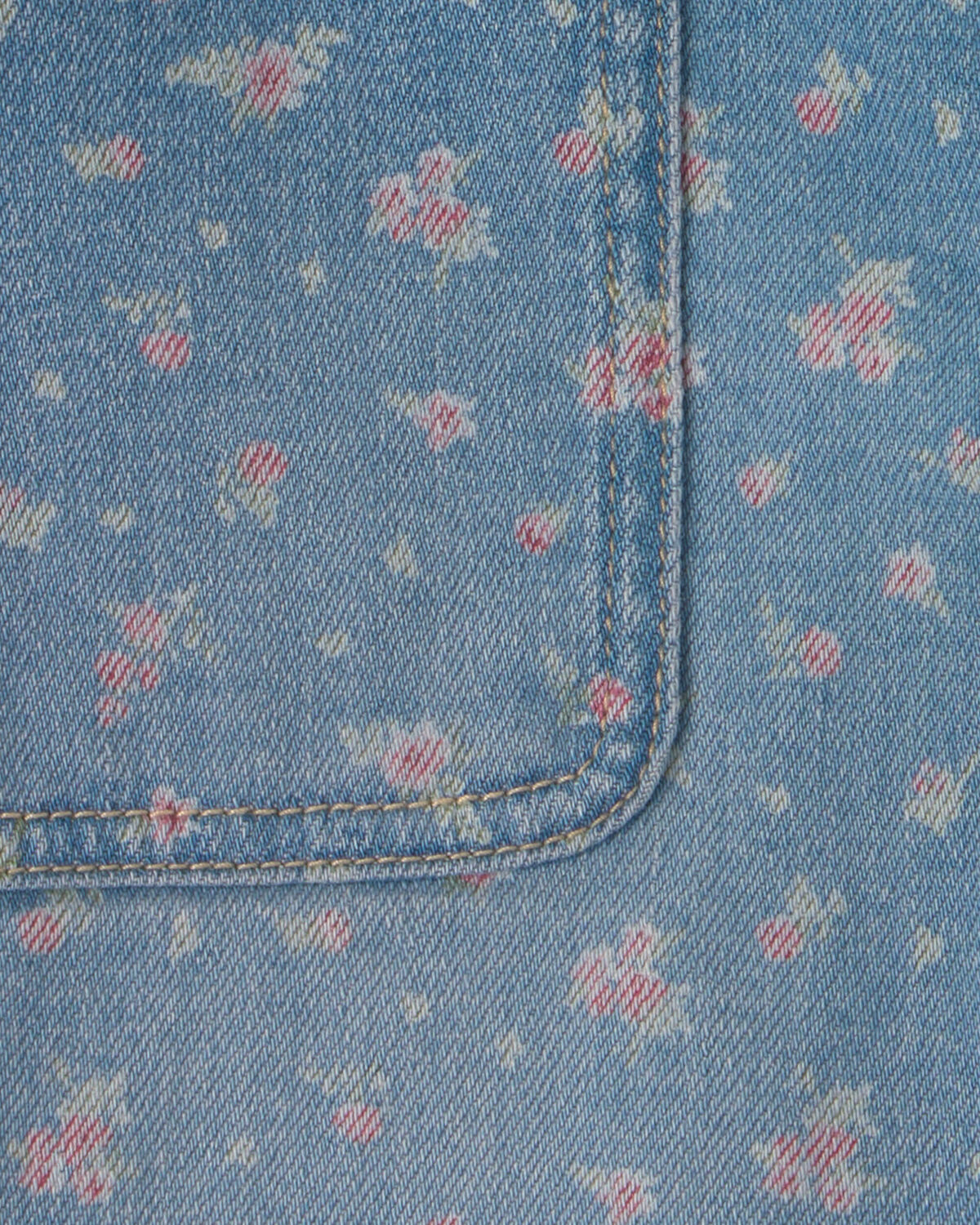Girls Floral Denim Shorts - Light Wash - Image 3