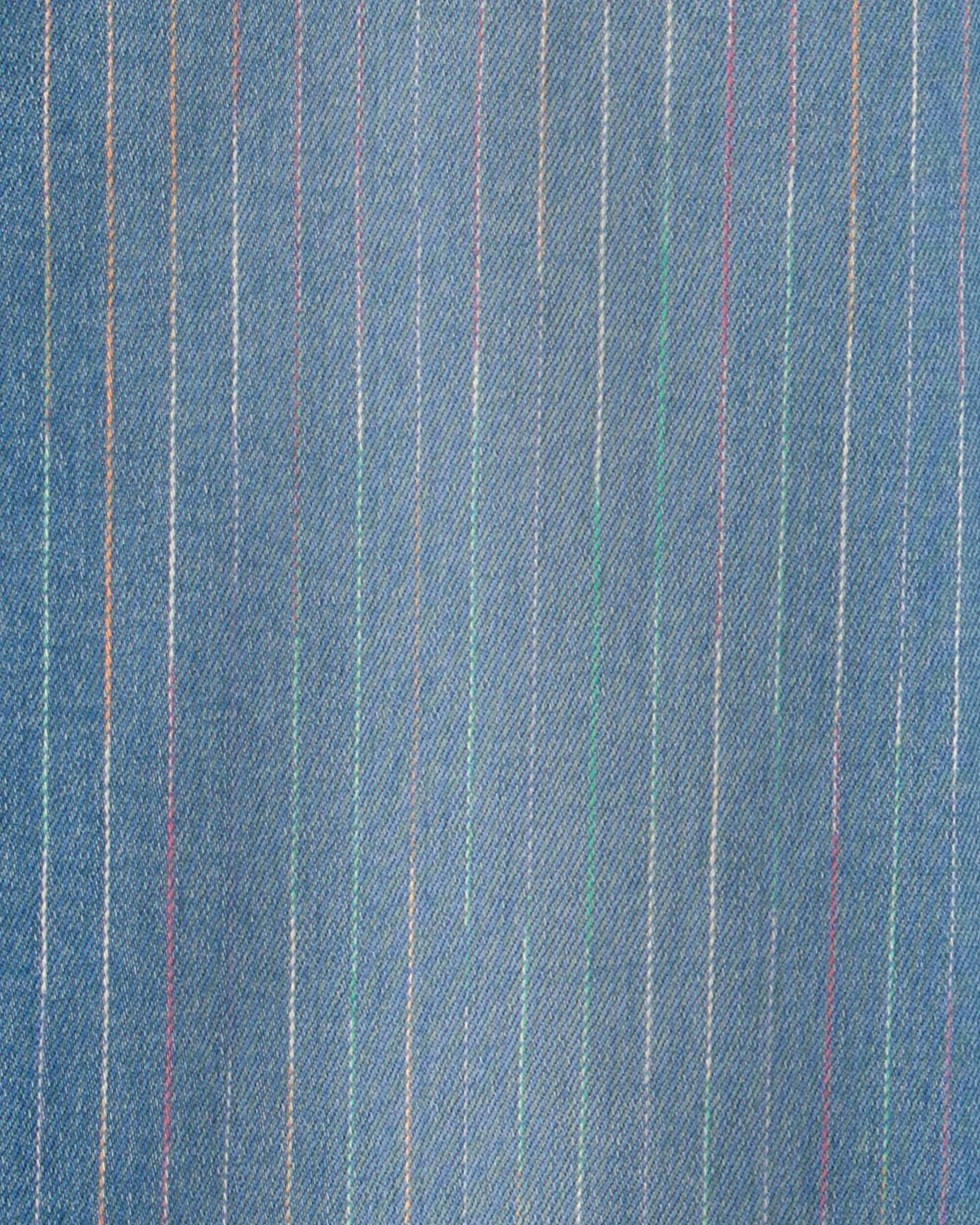 Girls Rainbow Stripe Cropped Wide-Leg Jeans - Medium Wash - Image 4