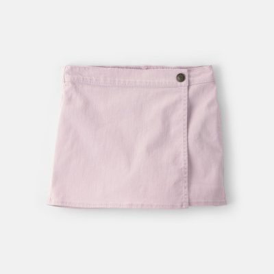 Girls Twill Wrap Skort - Purple
