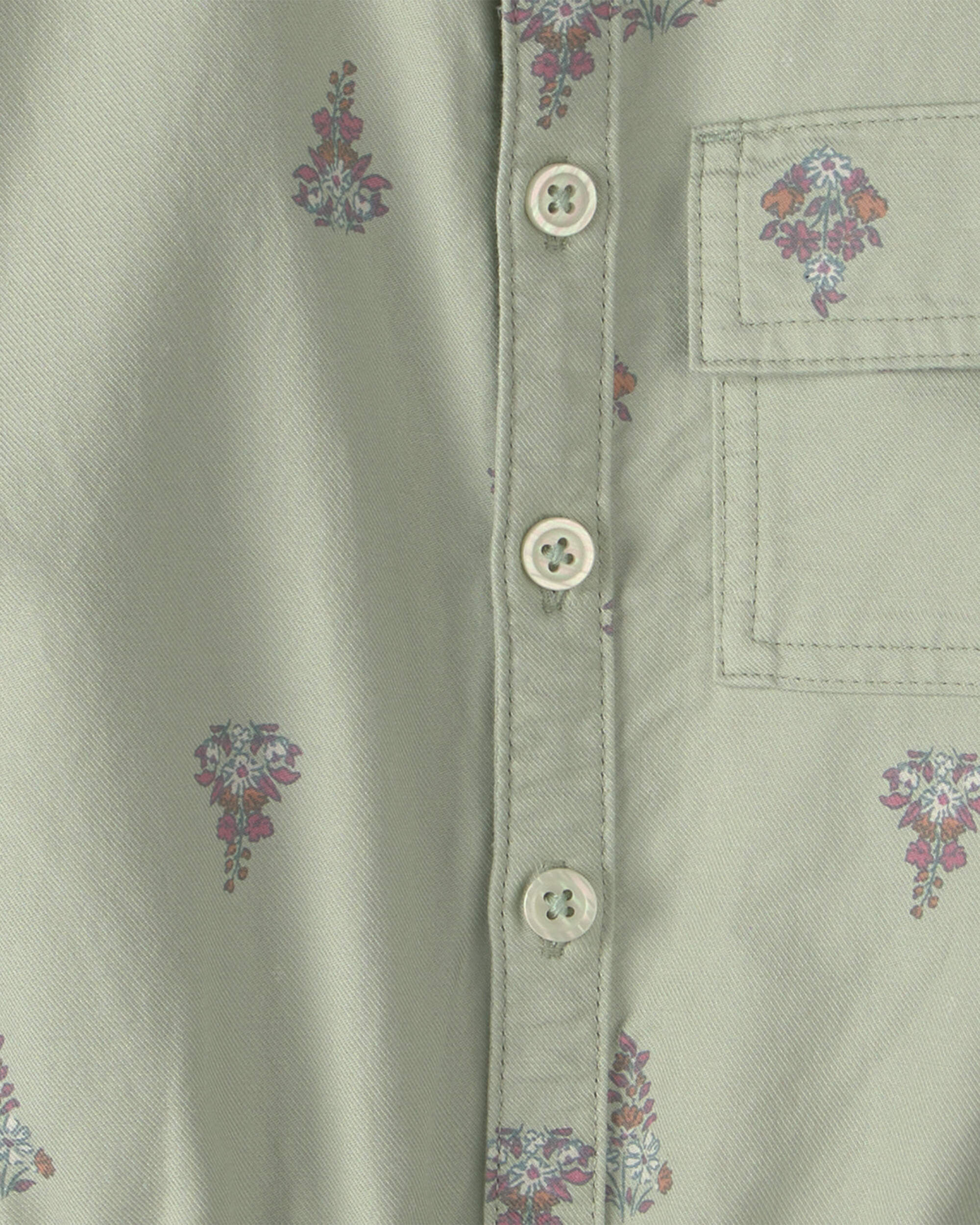 Girls Floral Cargo Romper - Green - Image 3