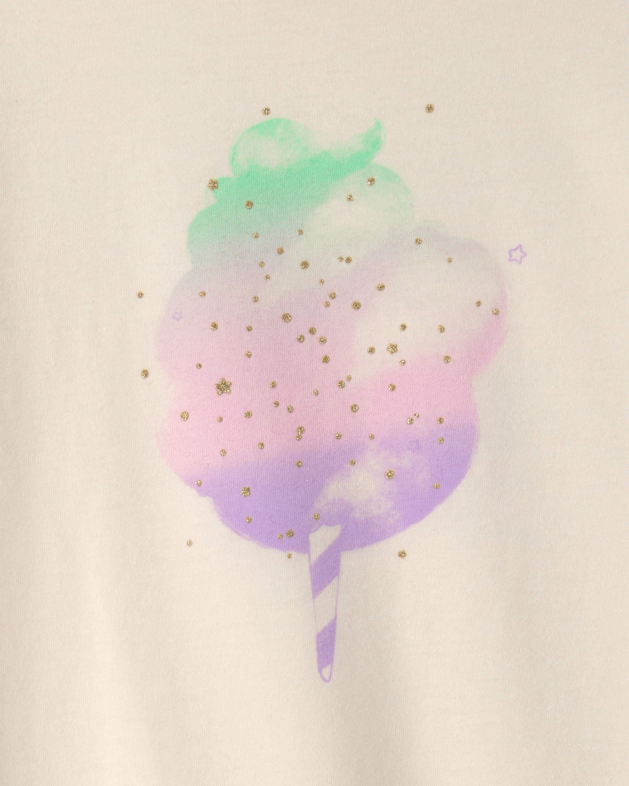 Girls Cotton Candy Graphic Tee - Cream - Image 3