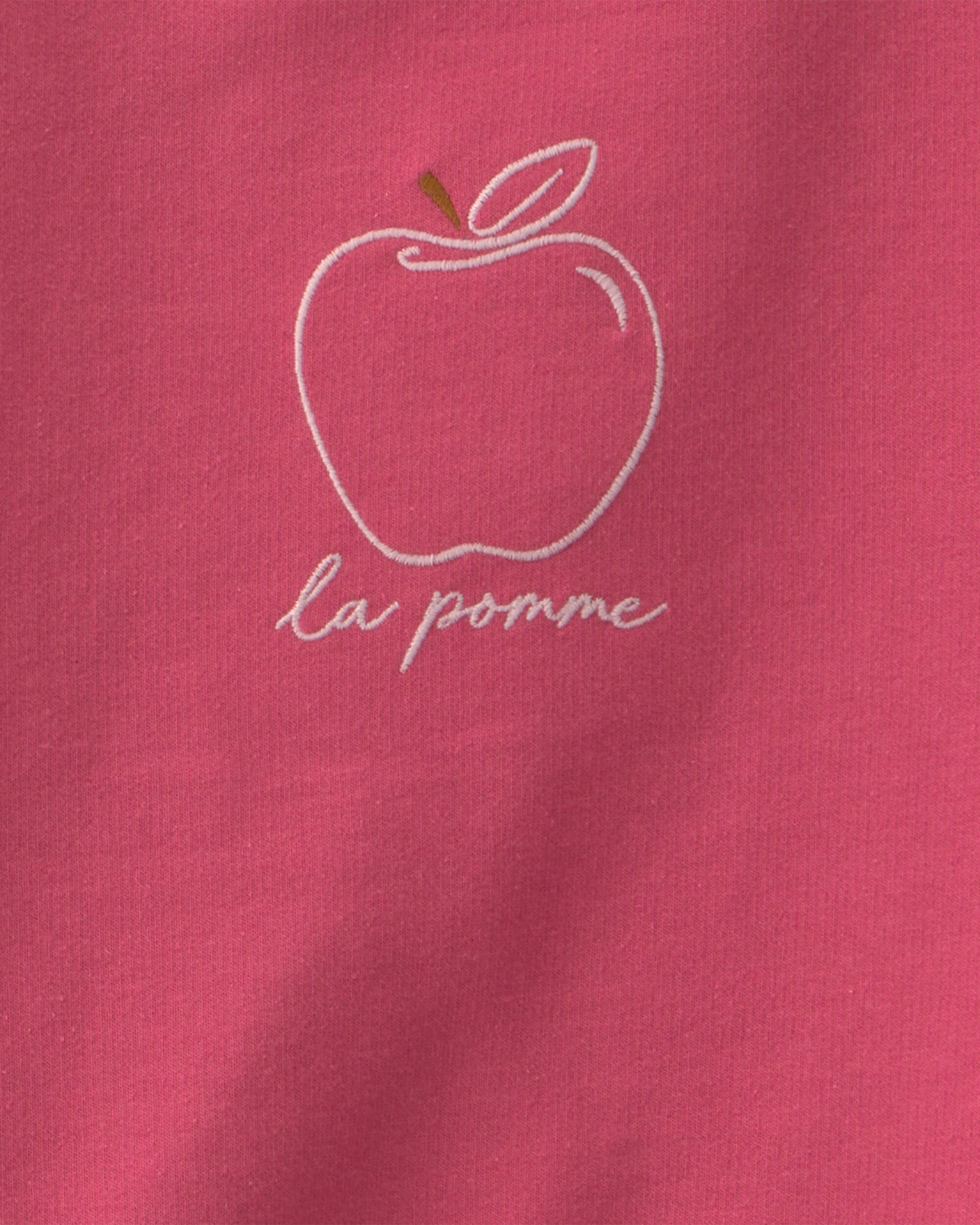 Girls 2-Piece Apple French Terry Long-Sleeve Top & Skort Set - Pink - Image 5