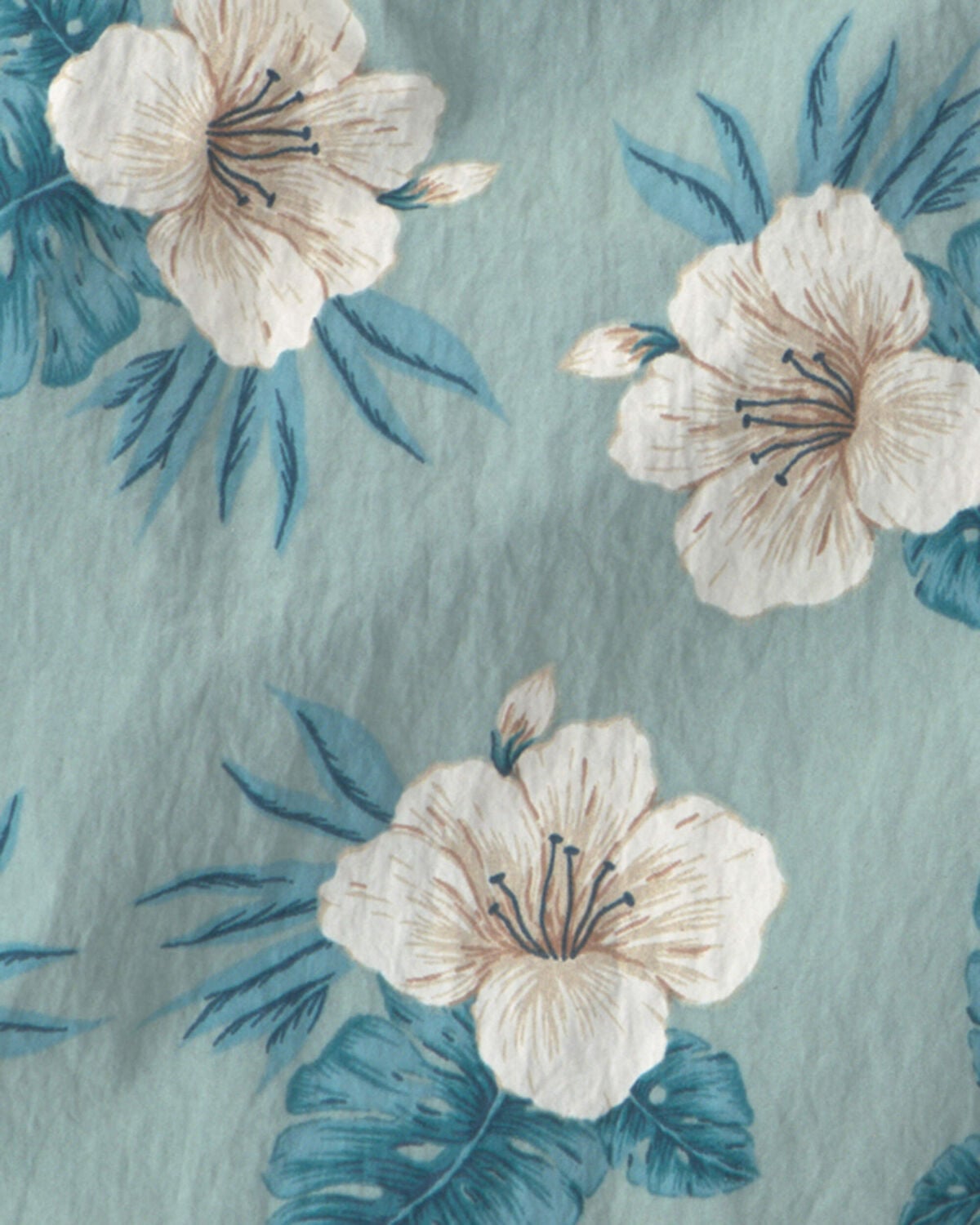 Boys Recycled Swim Trunks in Blue Hibiscus - Image 4