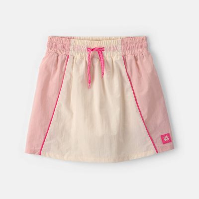 Girls Colorblock Skort - Ivory/Pink
