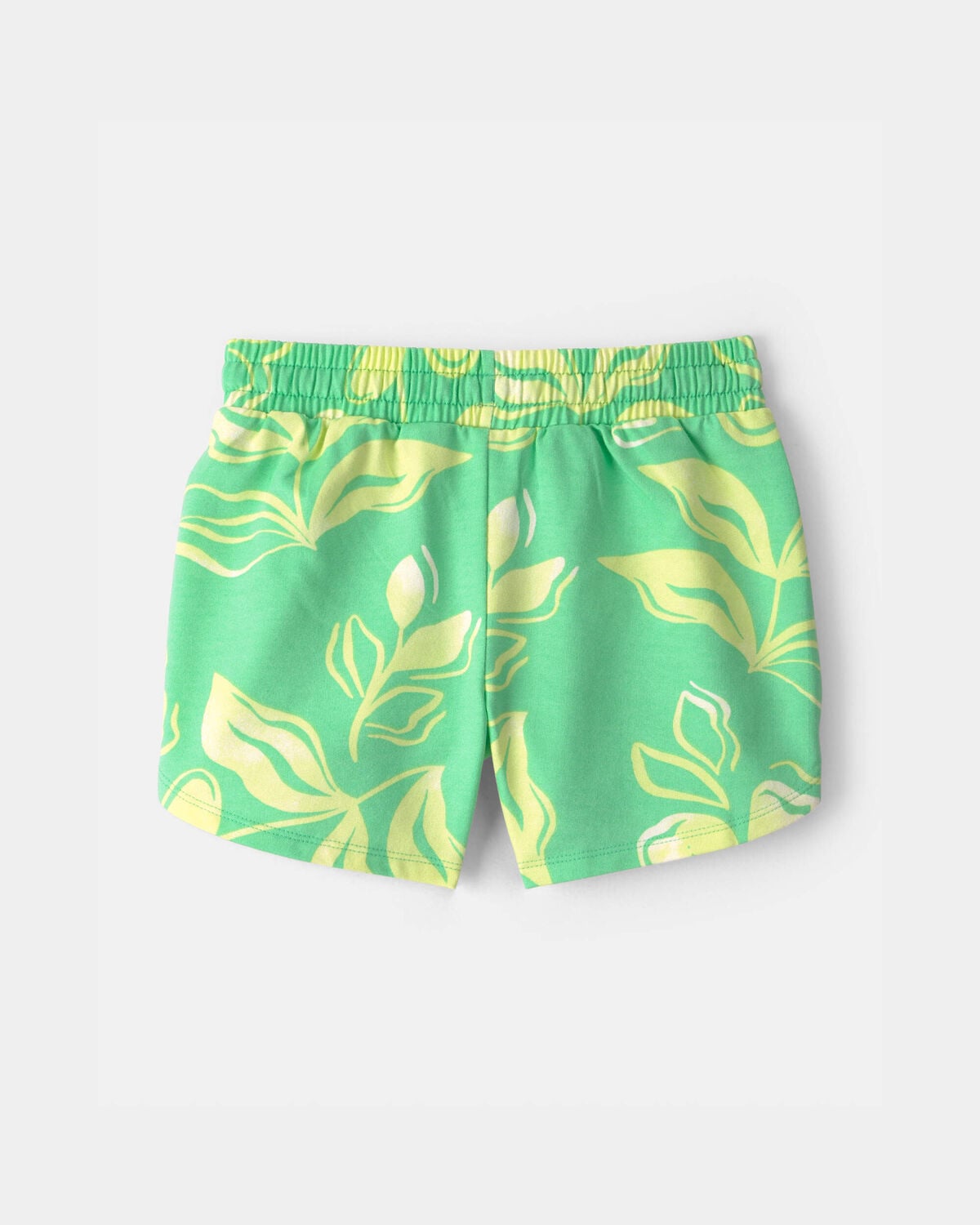 Girls Floral French Terry Shorts - Green - Image 2