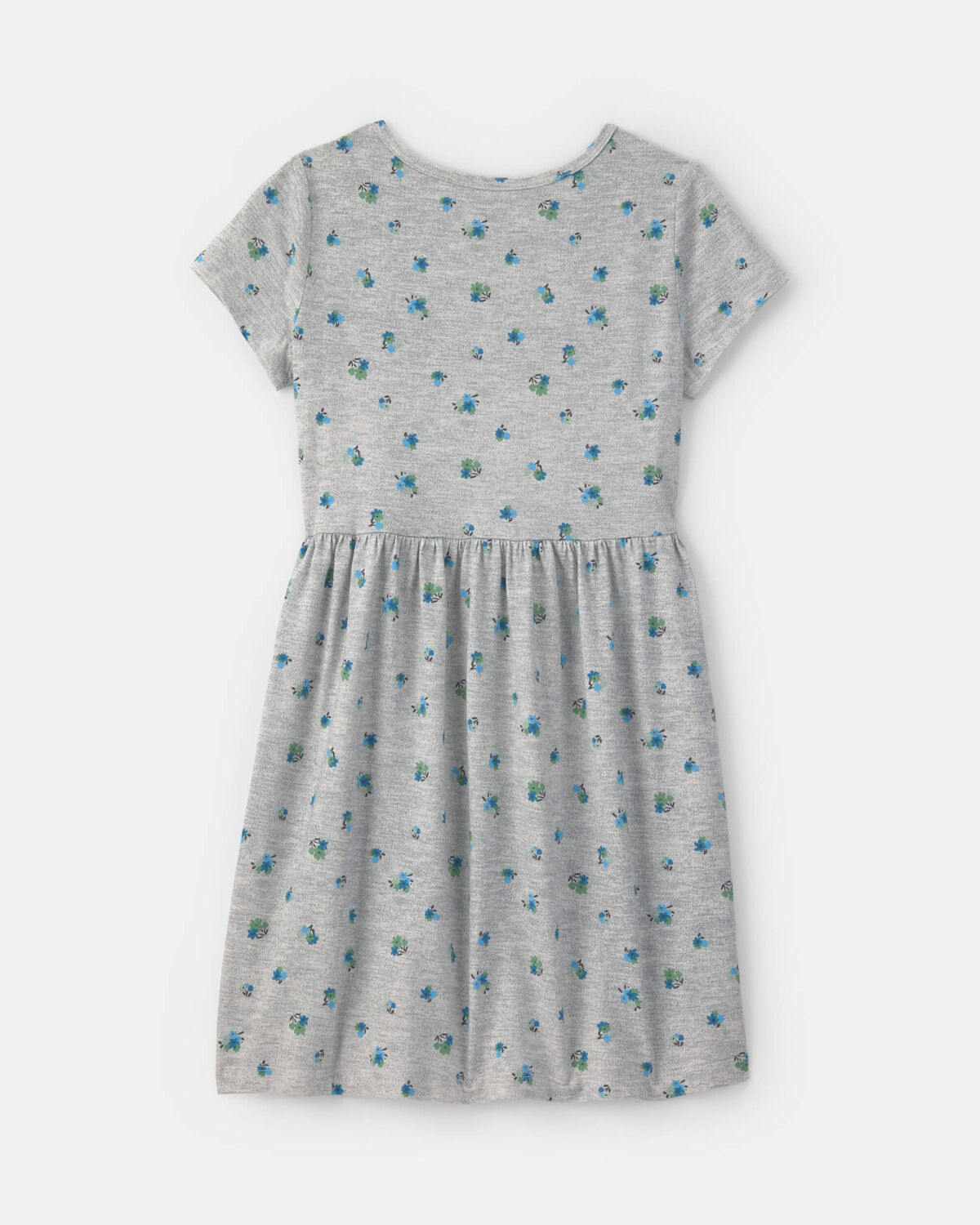 Girls Floral Short-Sleeve Dress - Grey - Image 2