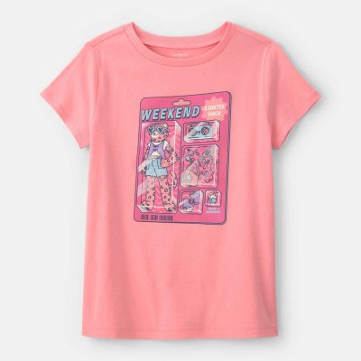 Girls 'Weekend Starter Pack' Graphic Tee - Pink