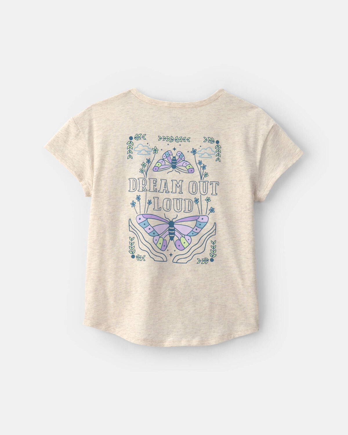 Girls 'Dream Outloud' Graphic Tee - Cream - Image 2