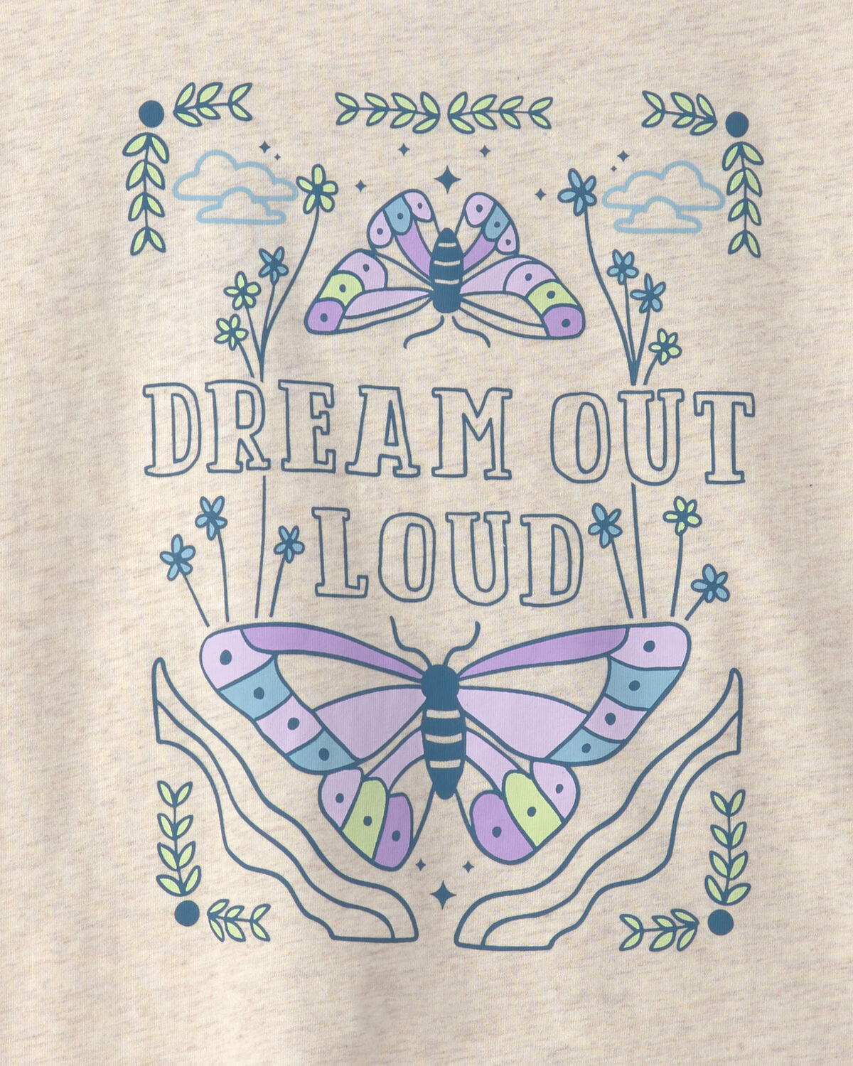 Girls 'Dream Outloud' Graphic Tee - Cream - Image 4