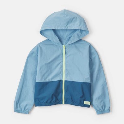 Girls Colorblock Zip-Up Jacket - Blue