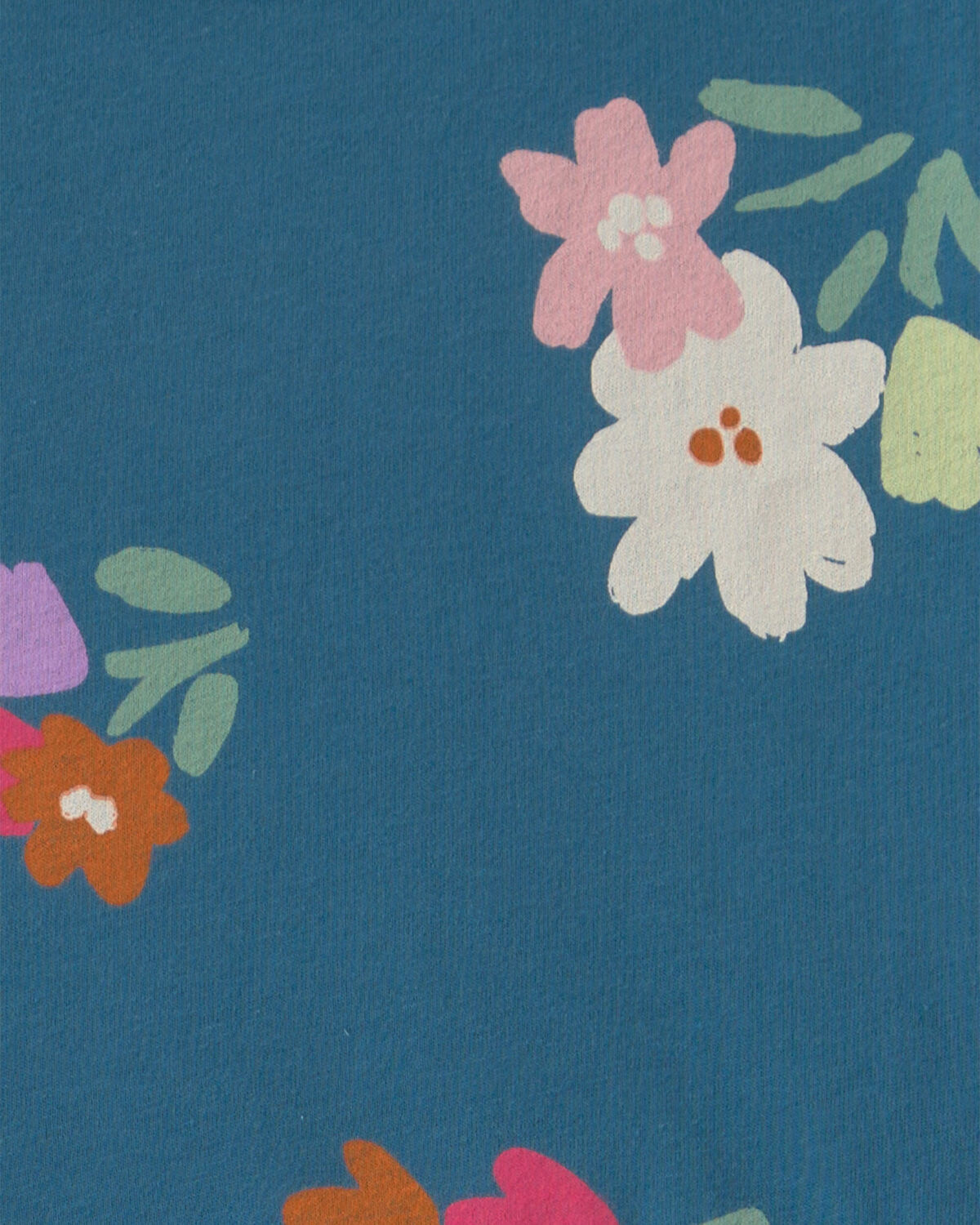 Girls Floral Short-Sleeve Dress - Navy Blue - Image 3