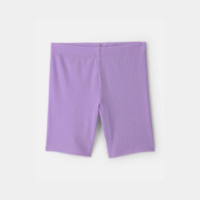 Girls Rib Bike Shorts - Purple