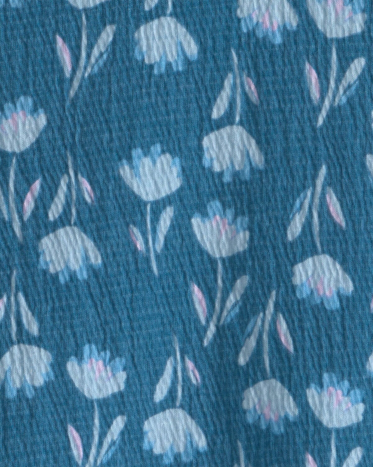Girls Floral Short-Sleeve Top - Navy Blue - Image 2