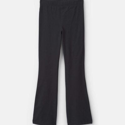 Girls Pull-On Stretch Flare Leggings - Black