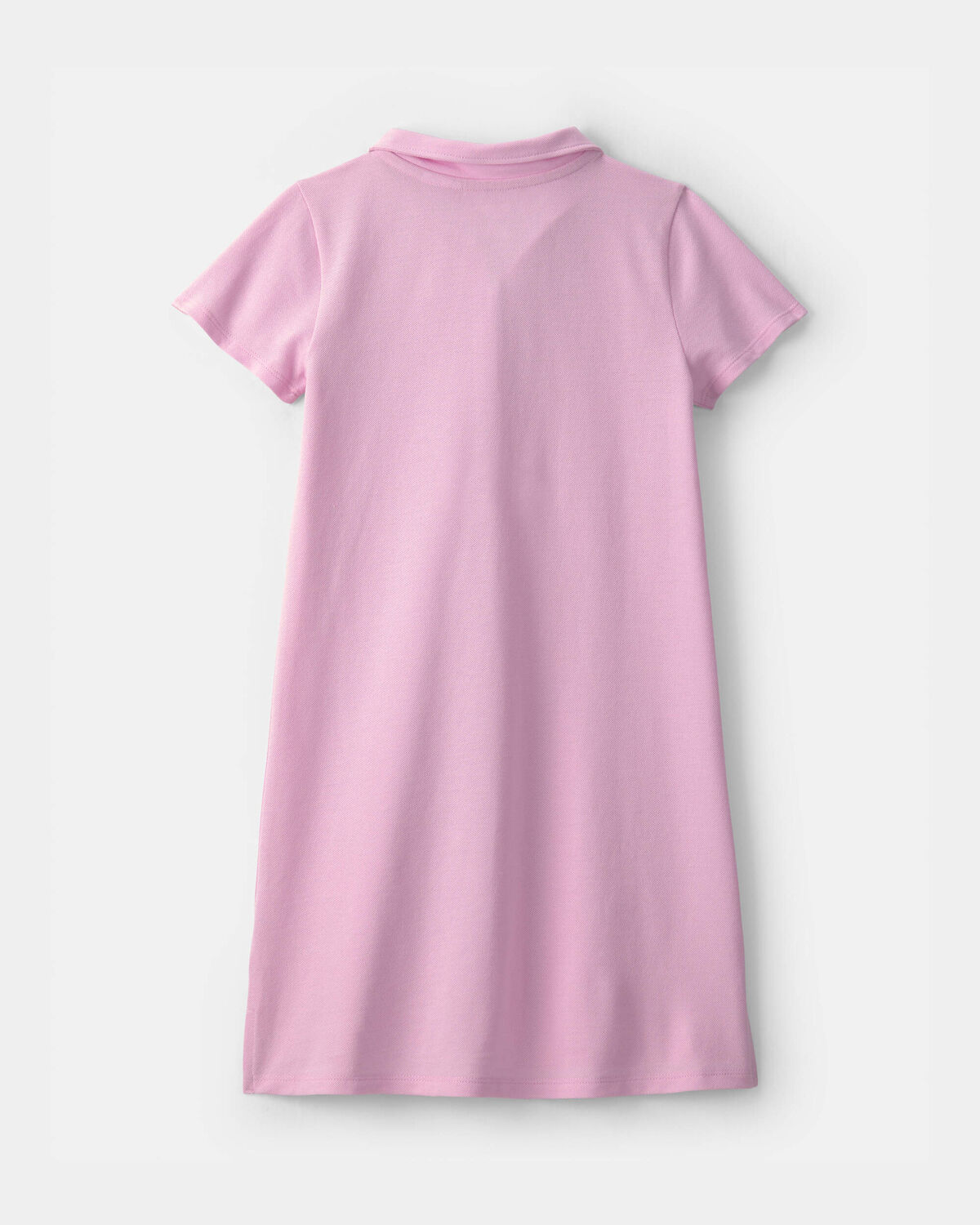 Girls Uniform Piqué Short-Sleeve Dress - Pink - Image 3