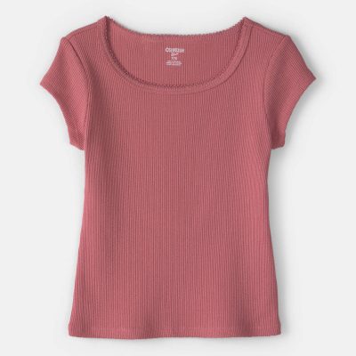 Girls Ribbed Top - Pink