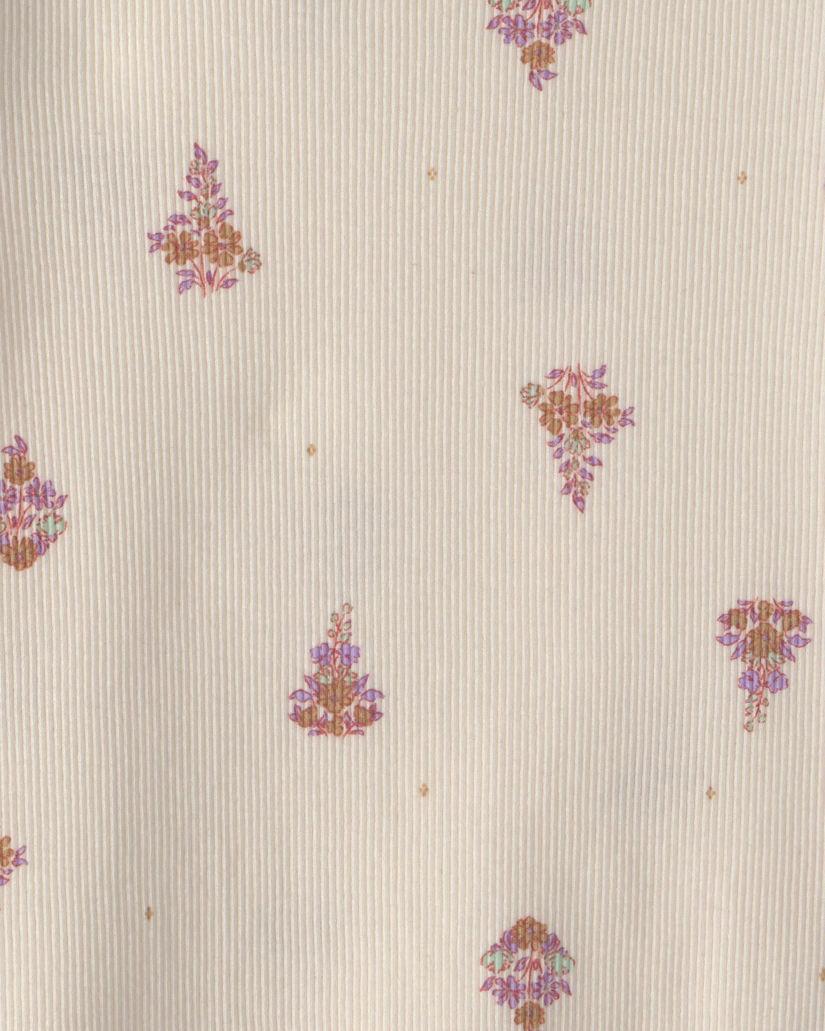 Girls Floral Ribbed Top - Cream - Image 2