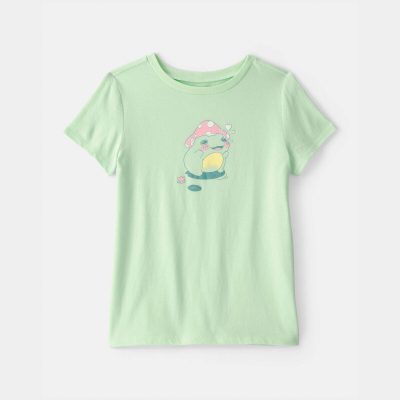 Girls Frog Graphic Tee - Green
