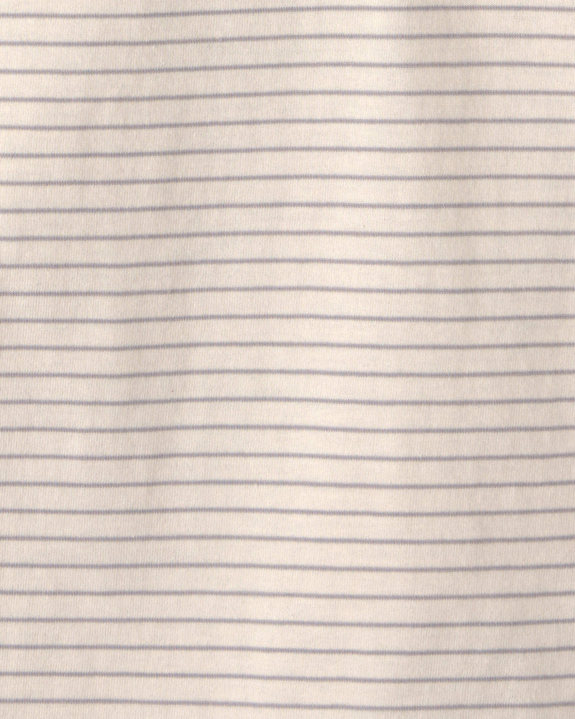 Boys Stripe Henley Tee - Cream - Image 3