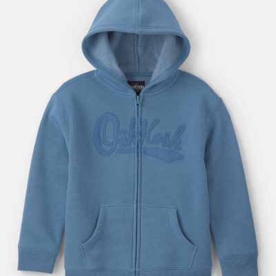 Boys OshKosh Logo Fleece Zip-Up Hoodie - Blue