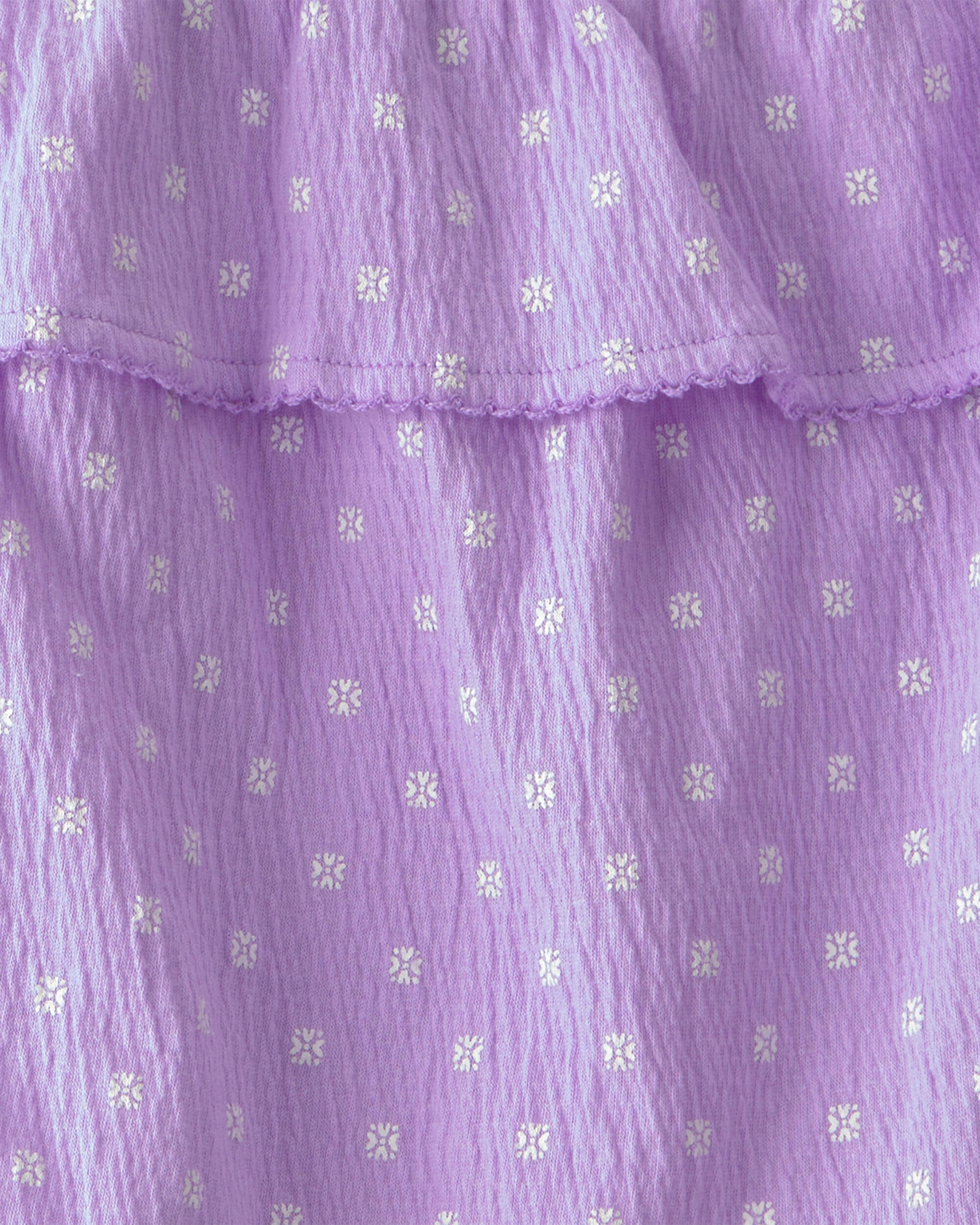 Girls 2-Piece Ruffle Tank Top & Short Set - Purple - Image 3