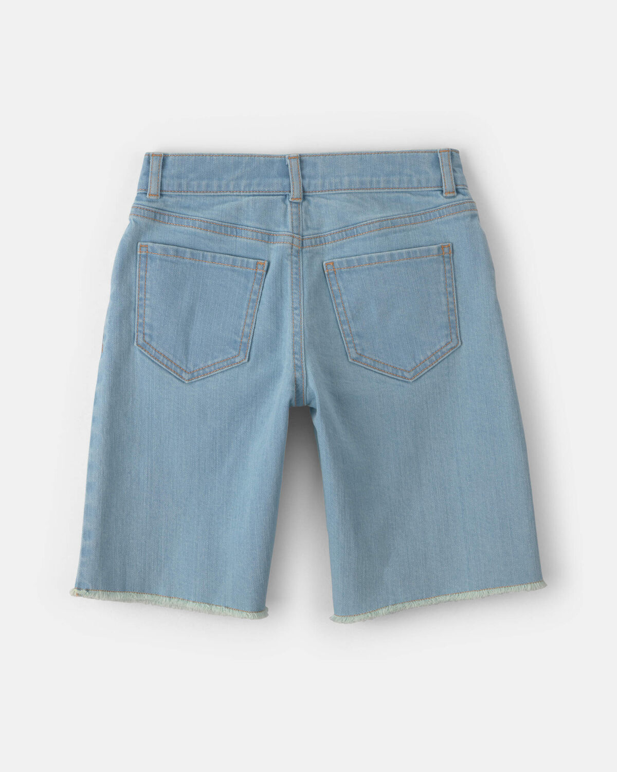 Girls Floral Denim Shorts - Medium Wash - Image 2