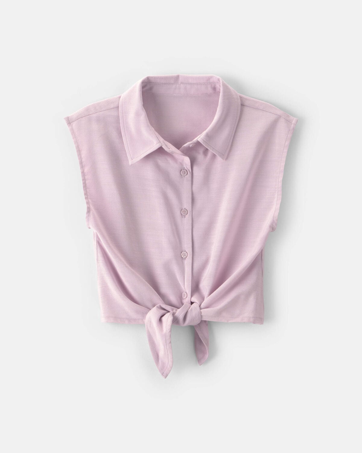 Girls Cropped Tie-Front Top - Purple