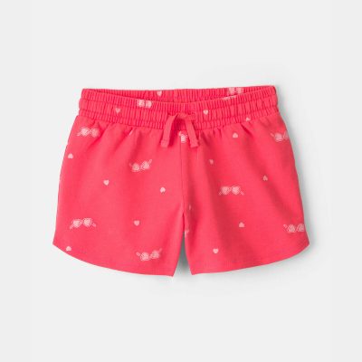 Girls Sunglasses French Terry Shorts - Coral