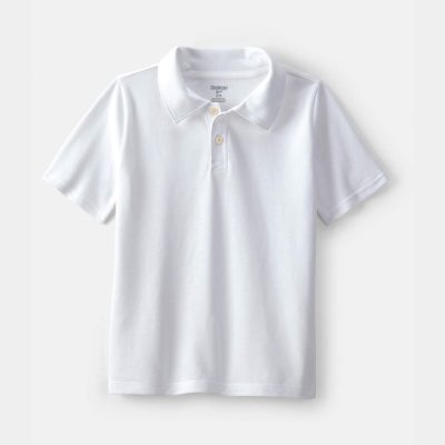 Boys Uniform Piqué Polo Shirt - White