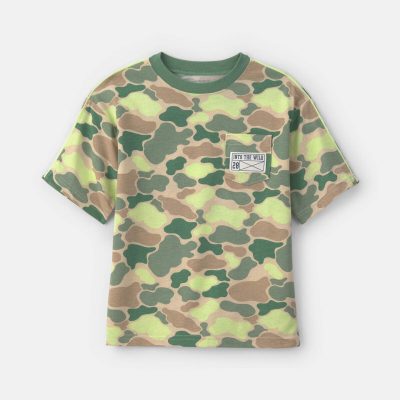 Boys Camouflage Graphic Tee - Green