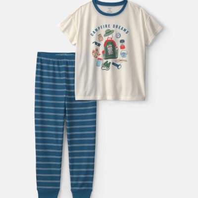 Boys Camp Short-Sleeve 2-Piece Pajama Set
