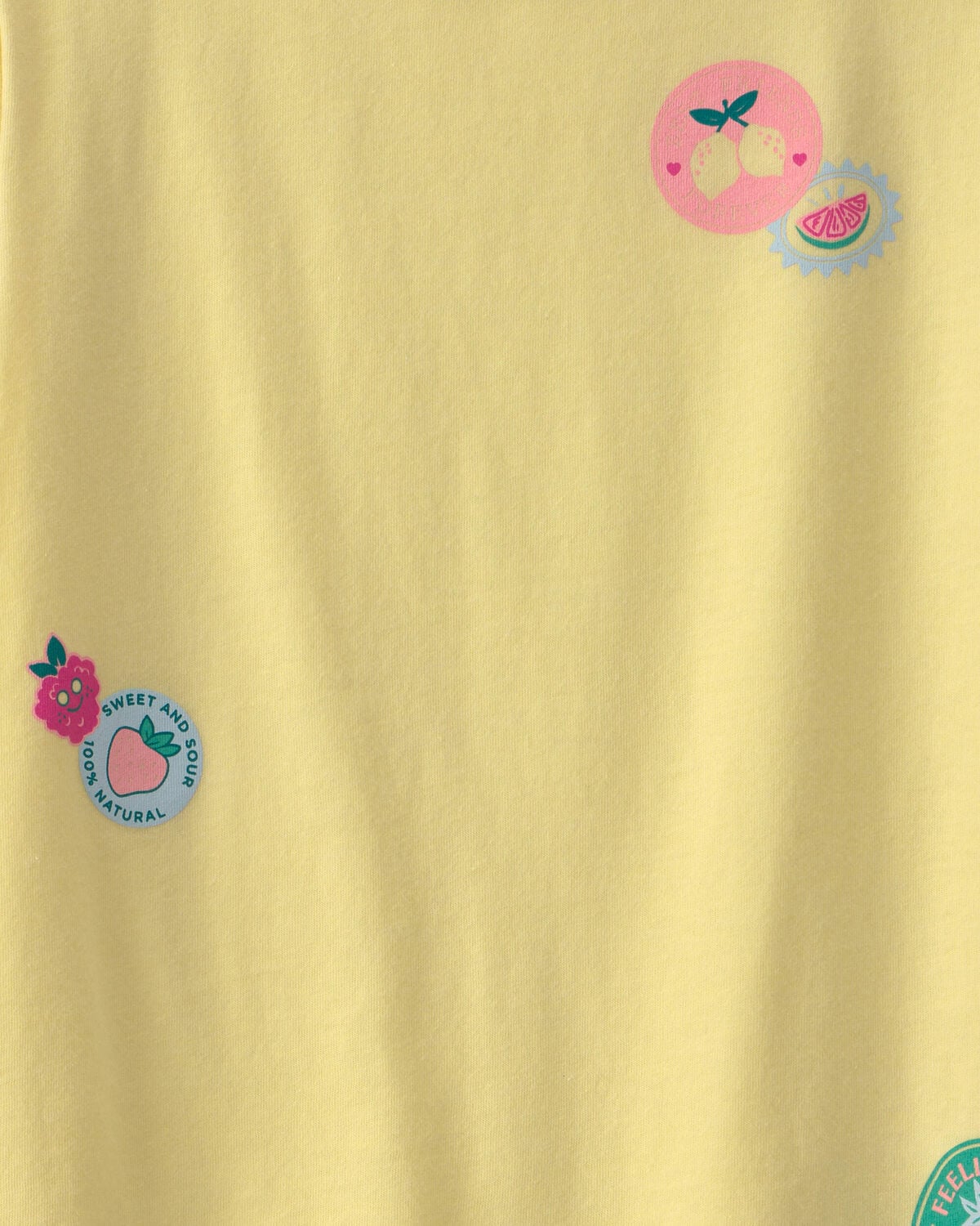 Girls Fruit Sticker Graphic Tee - Yellow - Image 2