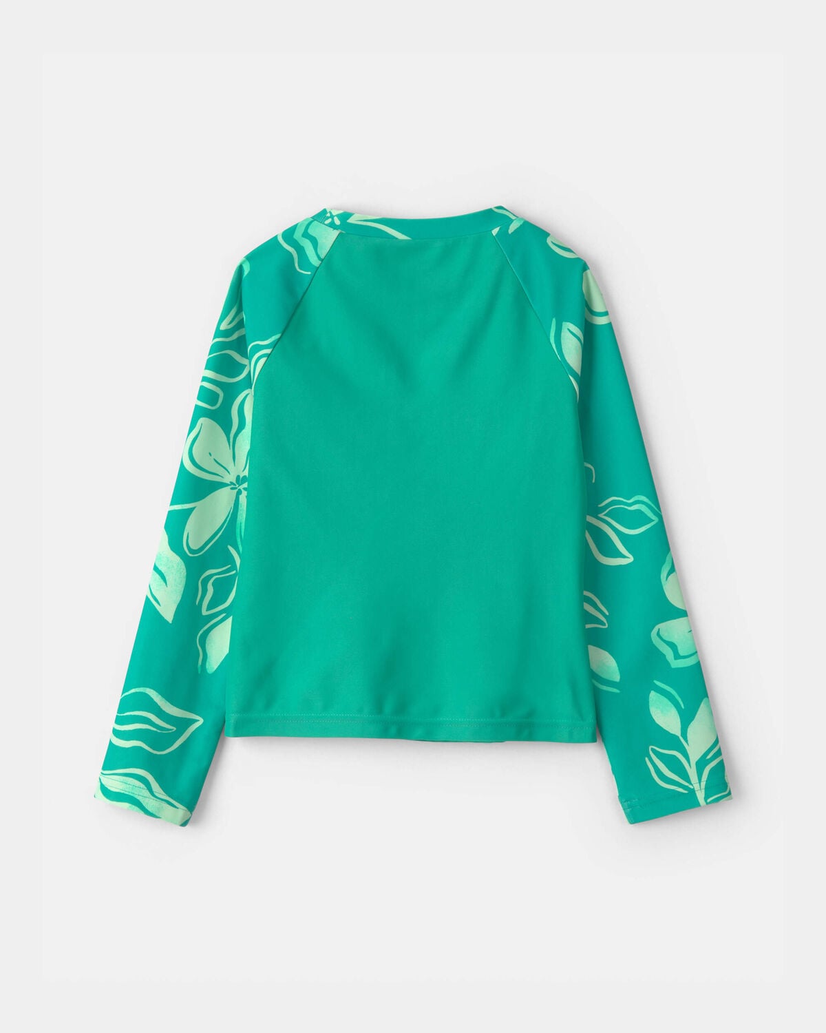 Girls 3-Piece Floral Rashguard Swimsuit Set - Green - Image 3