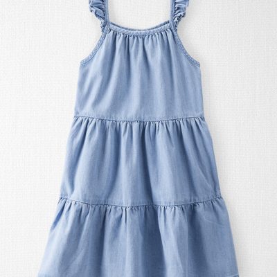 Girls Organic Cotton Chambray Dress