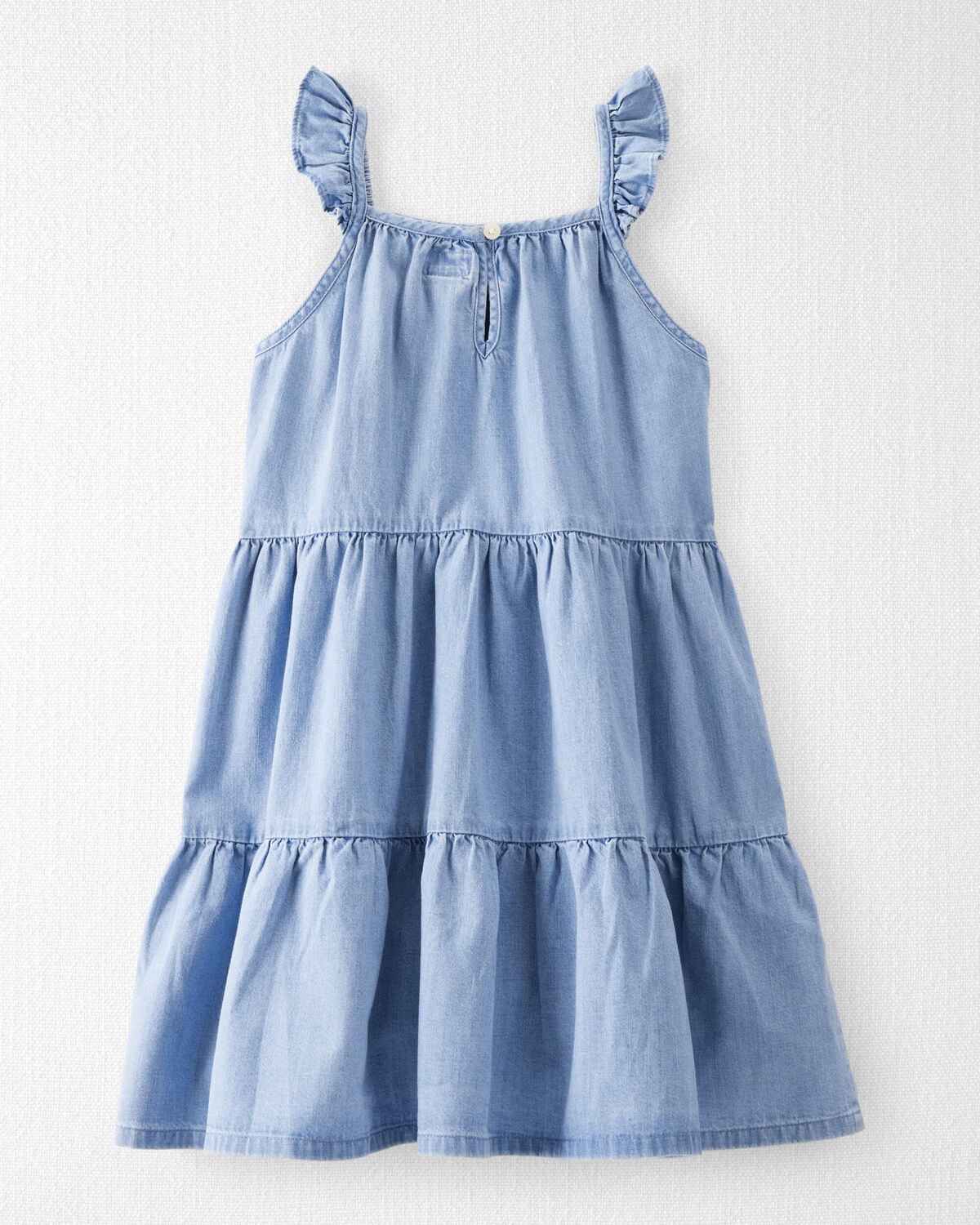 Girls Organic Cotton Chambray Dress - Image 2