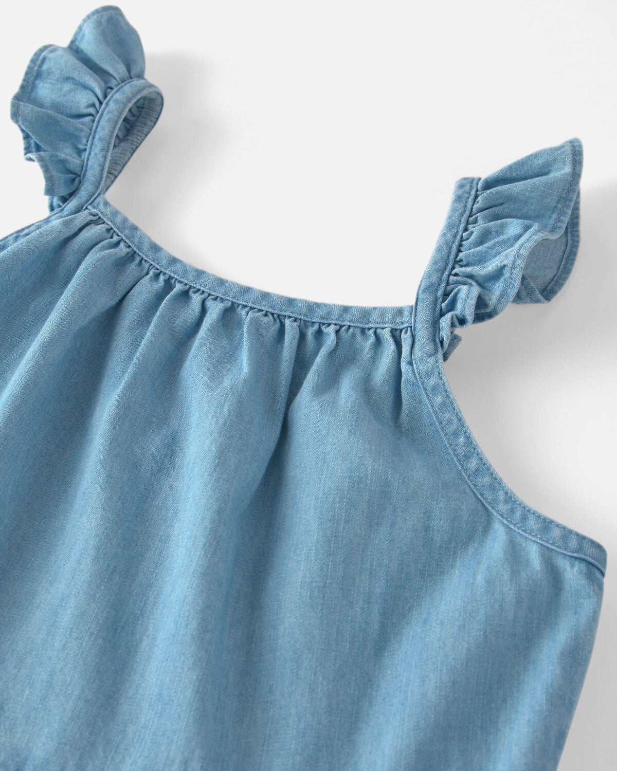 Girls Organic Cotton Chambray Dress - Image 3