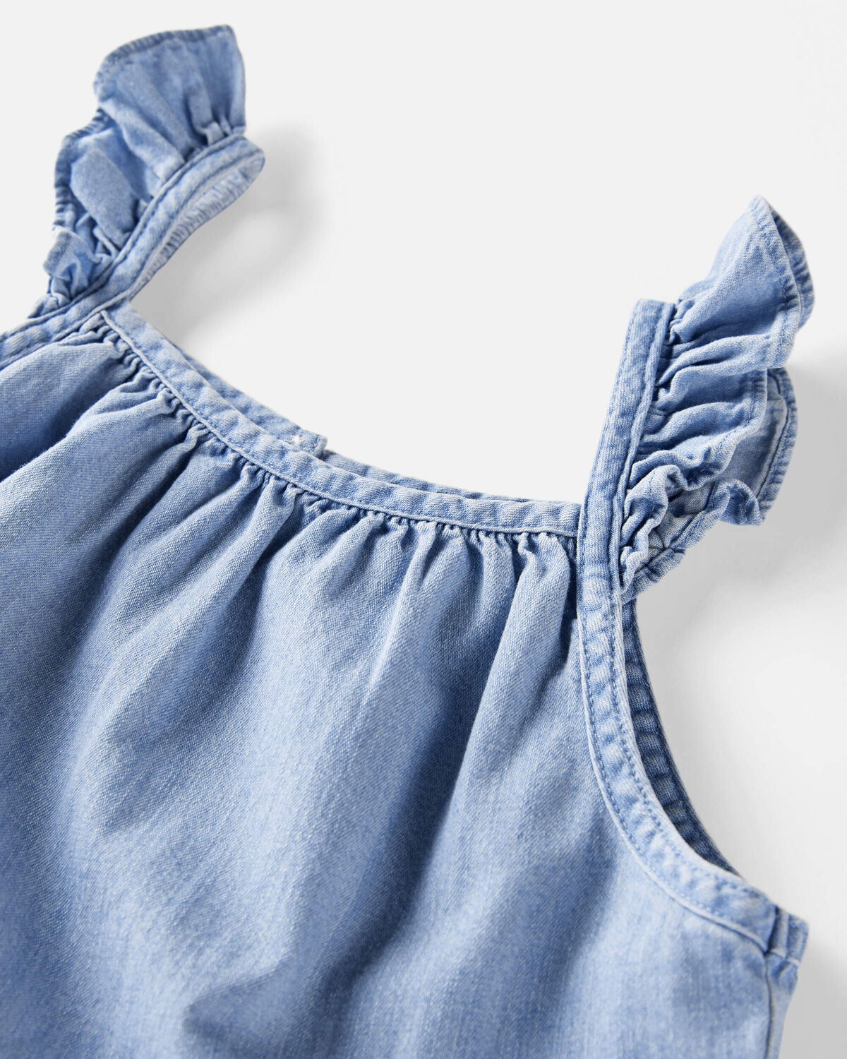Girls Organic Cotton Chambray Dress - Image 5