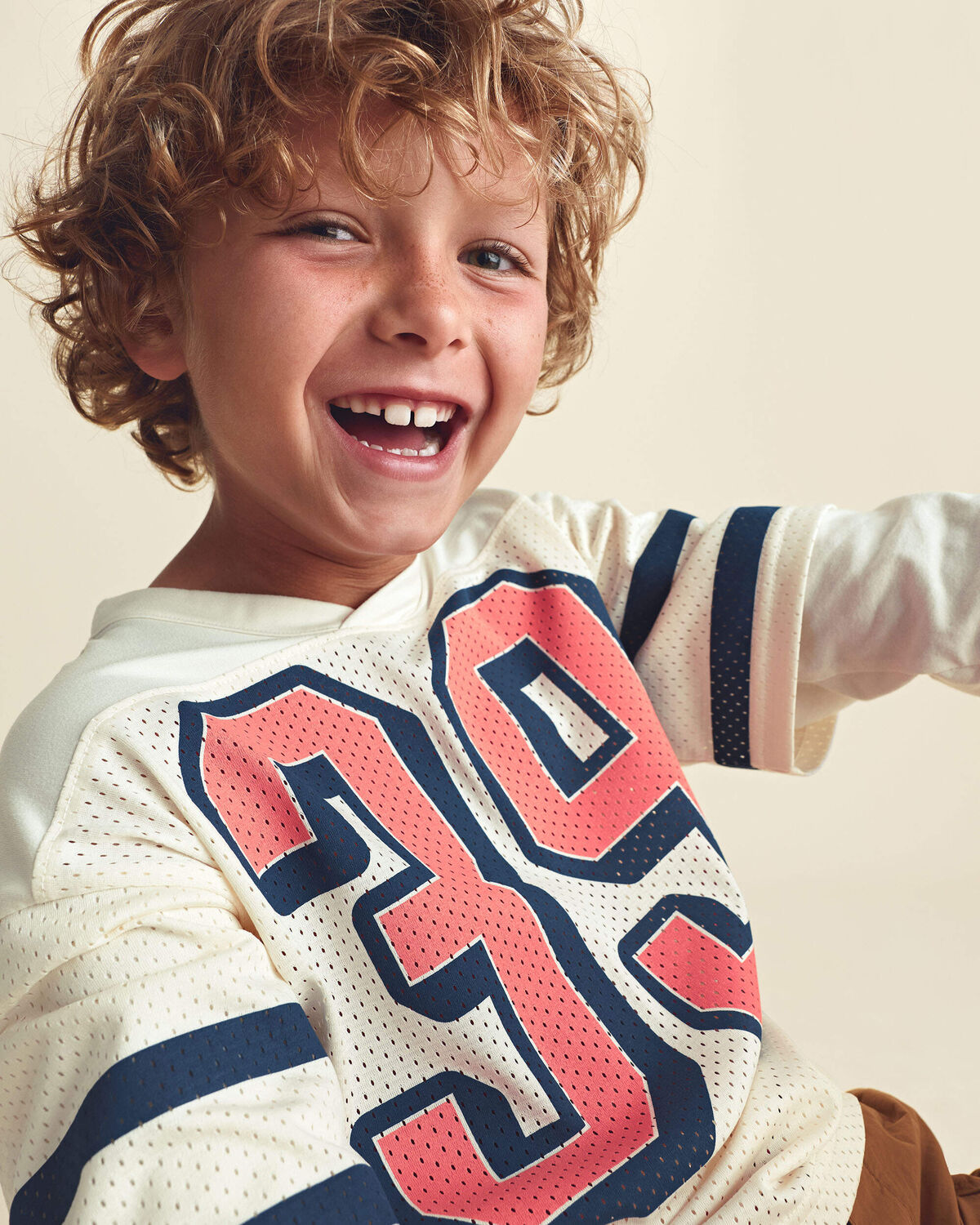 Boys Game Day Mesh Long-Sleeve Jersey - Cream - Image 2