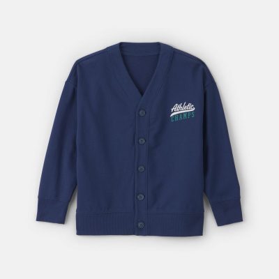 Boys 'Athletic Champs' Game Day French Terry Cardigan - Navy Blue