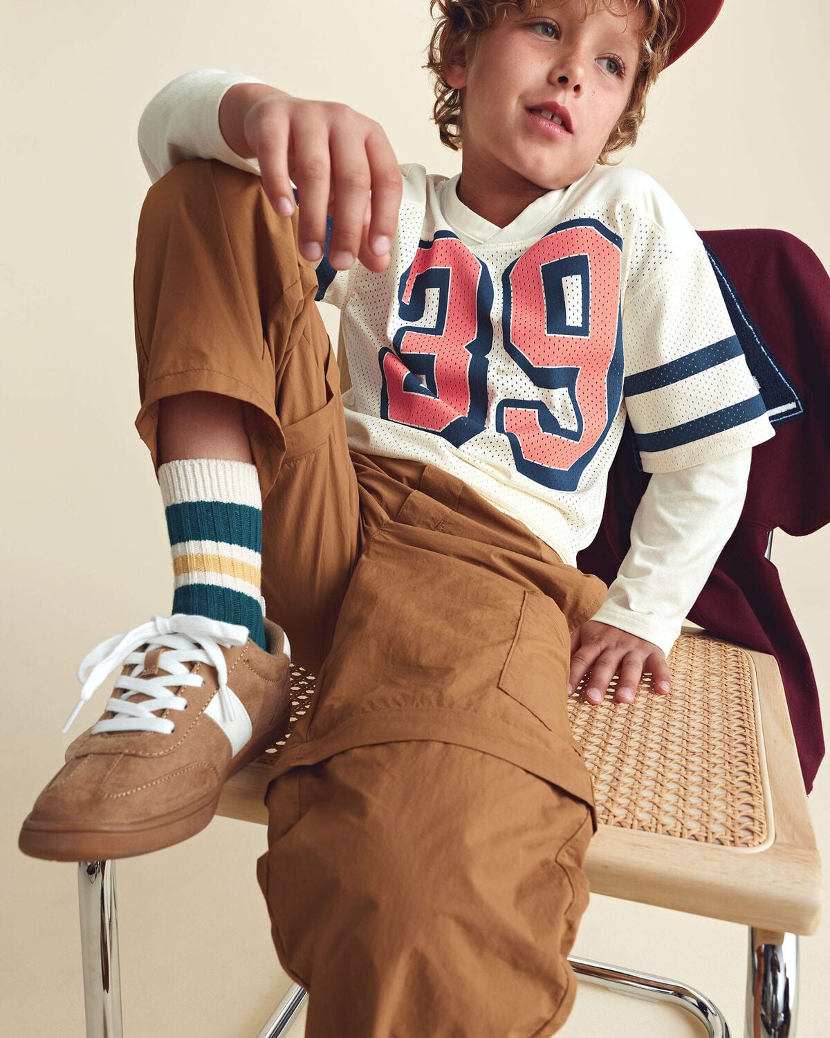 Boys 2-in-1 Cargo Utility Zip-Off Pants - Brown - Image 2