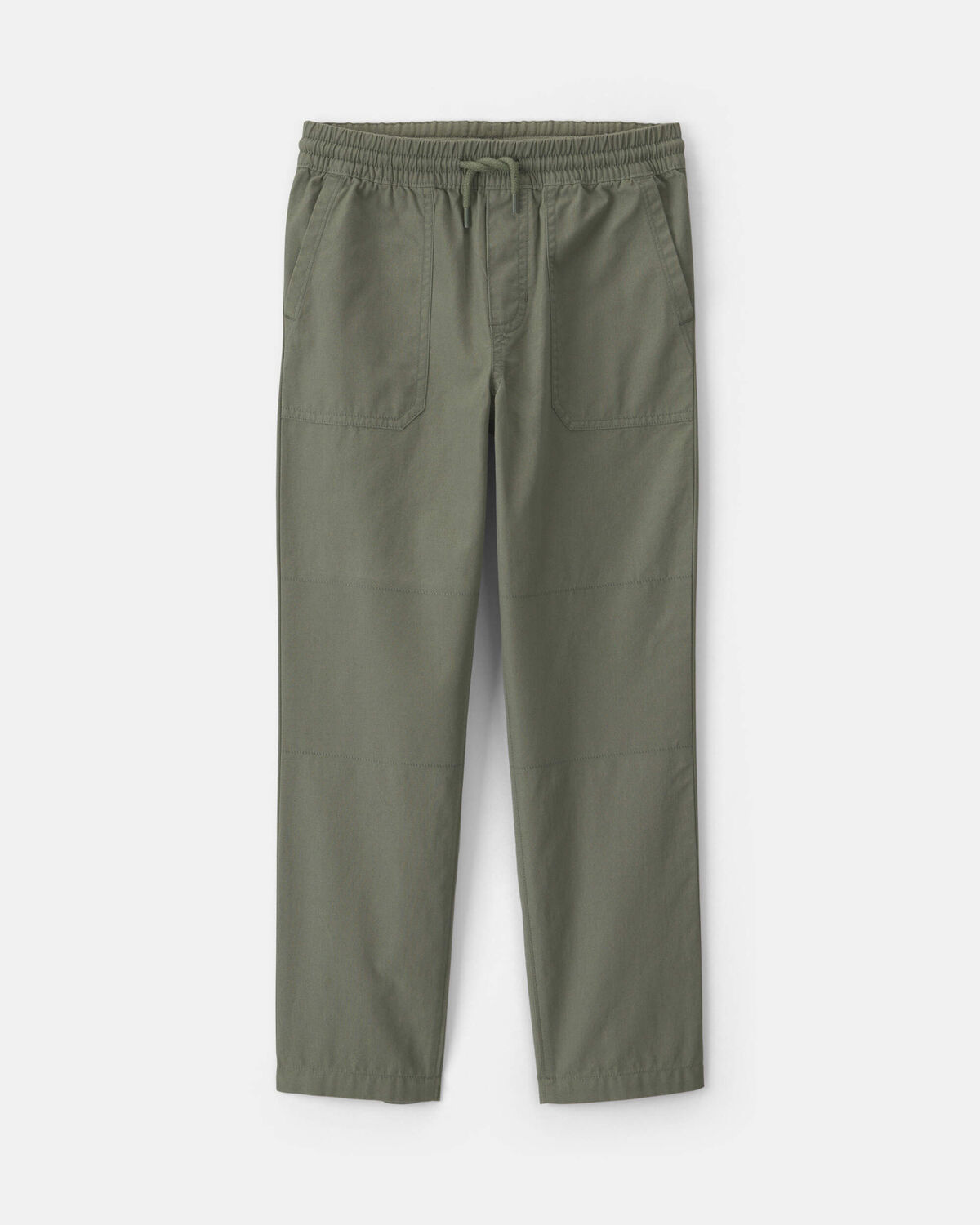 Boys Pull-On Canvas Pants - Olive Green