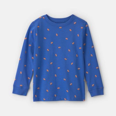 Boys Football Long-Sleeve T-Shirt - Blue