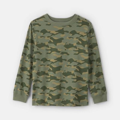 Boys Camo Long-Sleeve T-Shirt - Green
