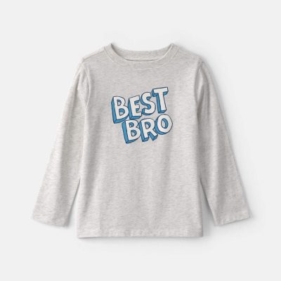 Boys 'Best Bro' Long-Sleeve Graphic Tee - Grey
