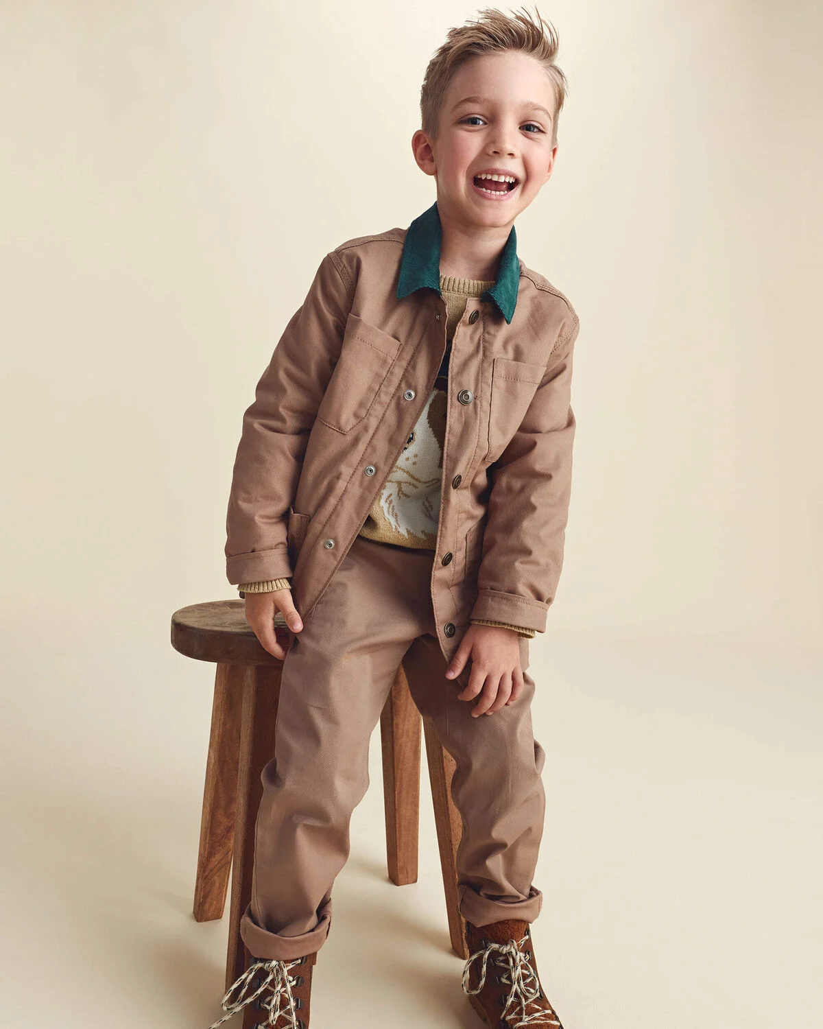 Boys Barn Utility Jacket - Brown - Image 2